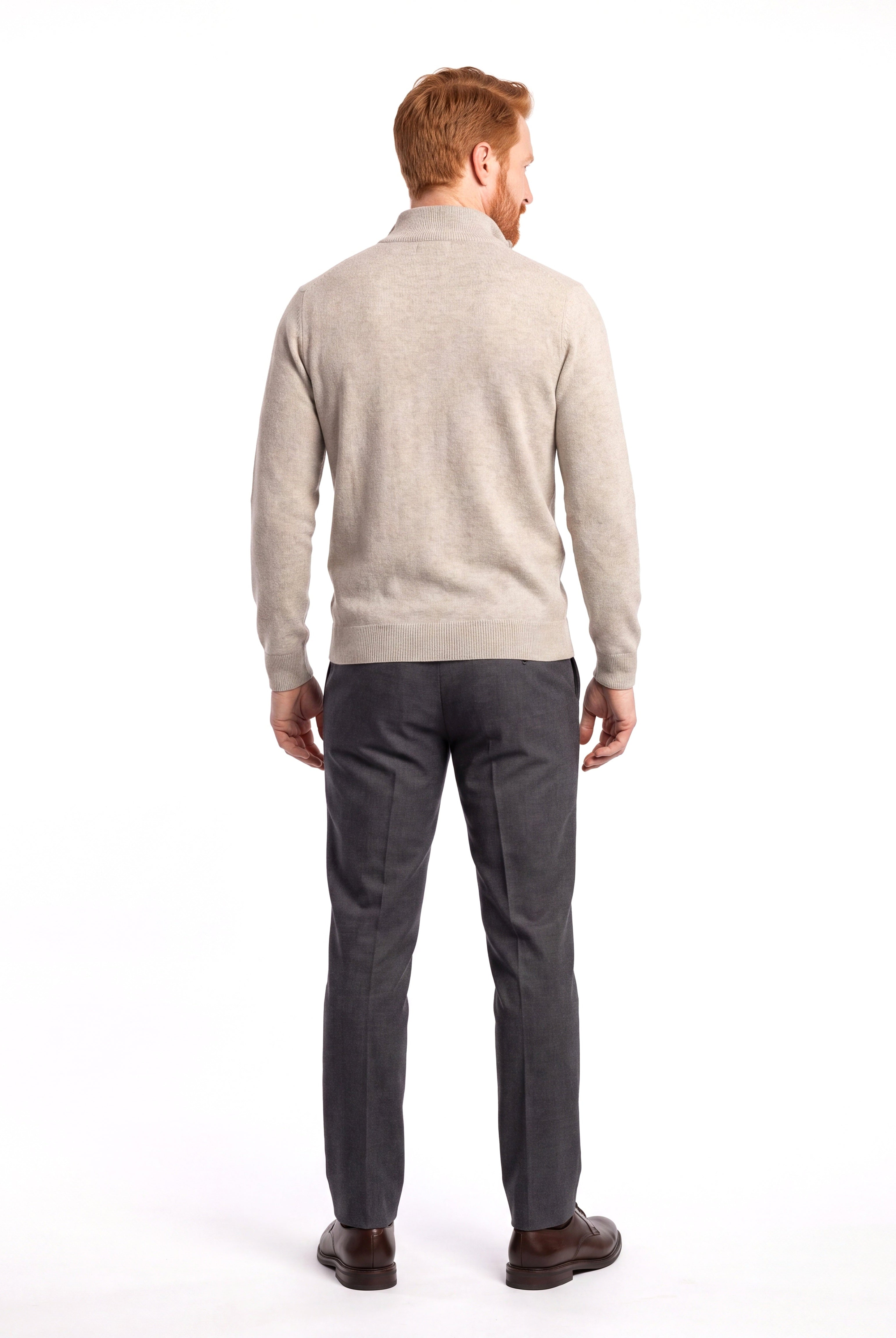 Men's Fine-Knit Sweater with Half-Zip