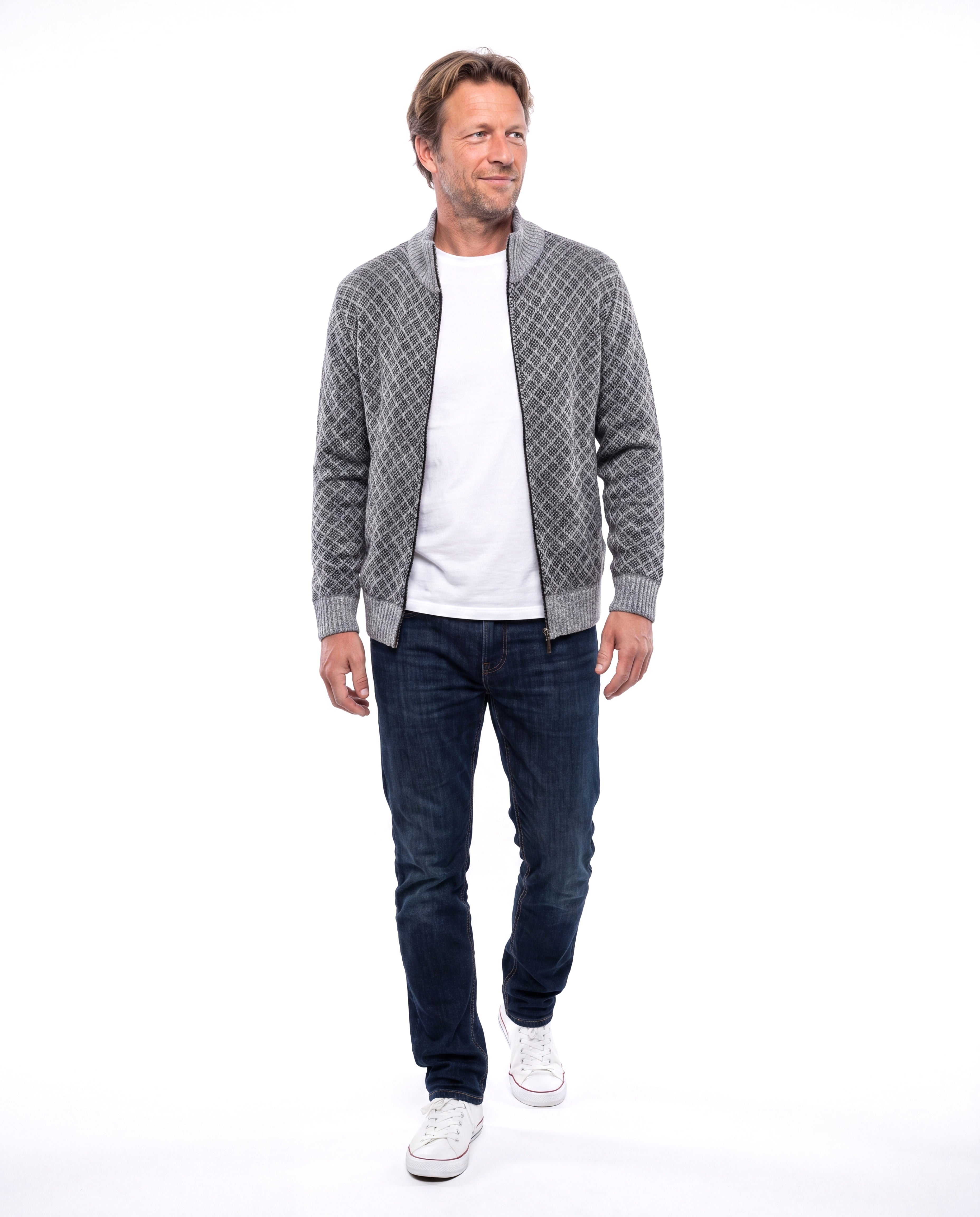 Men's Knit Vest with Collar Closure