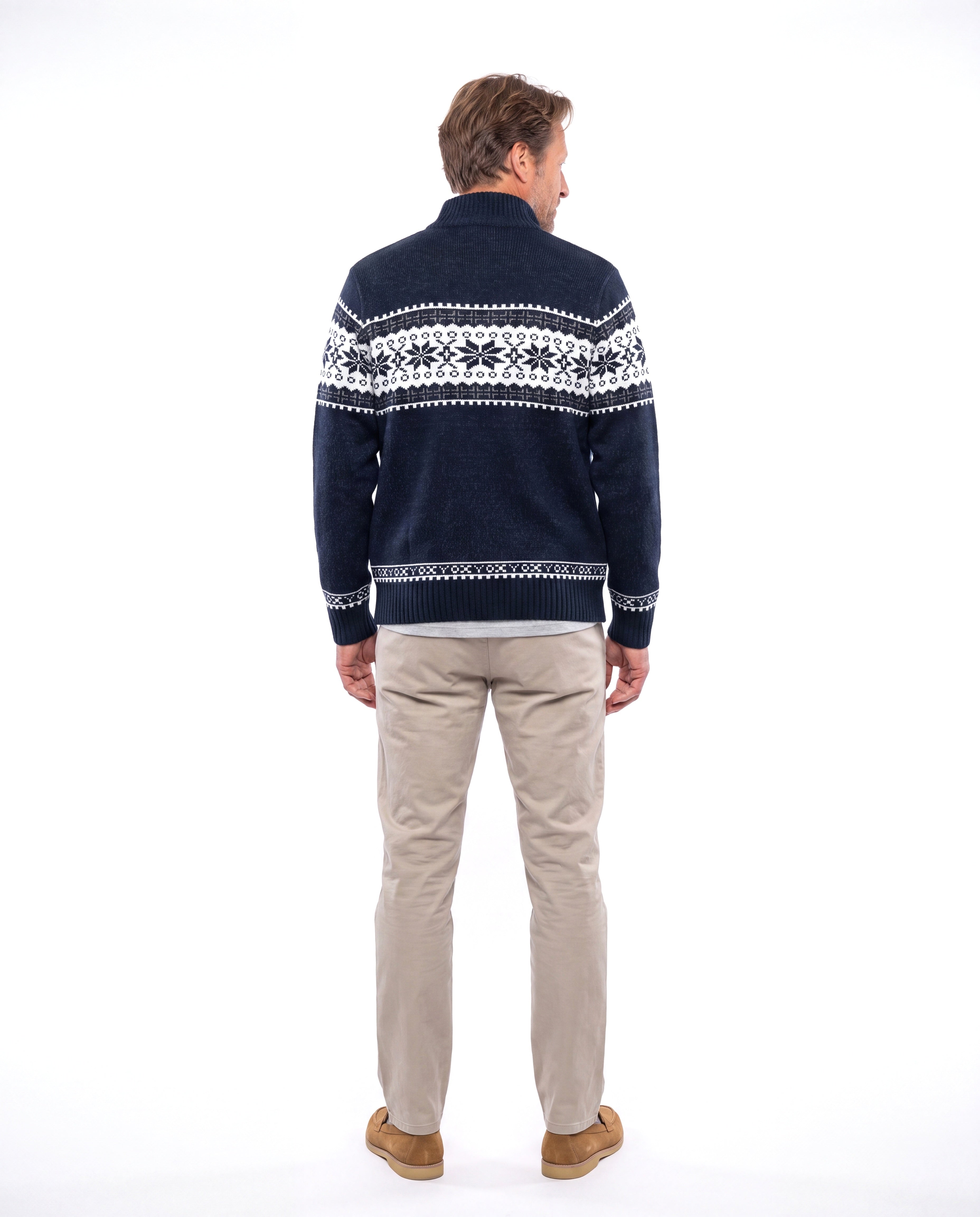 Men's Cotton Cardigan with Collar Detail