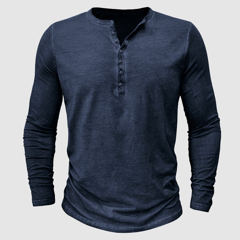 Caleb | Casual Cotton Henley T-Shirt - Valereo