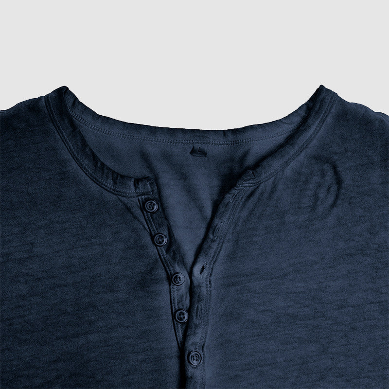 Caleb | Casual Cotton Henley T-Shirt - Valereo