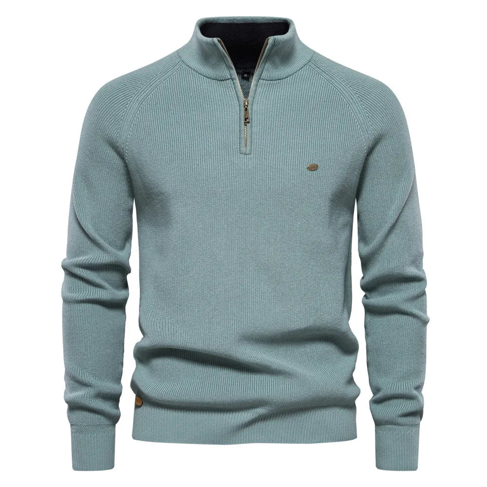 Daniel | Classic Quarter-Zip Knit Sweater - Valereo
