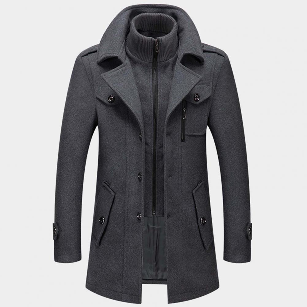 Daniel | Refined Wool Layered-Collar Peacoat Jacket - Valereo