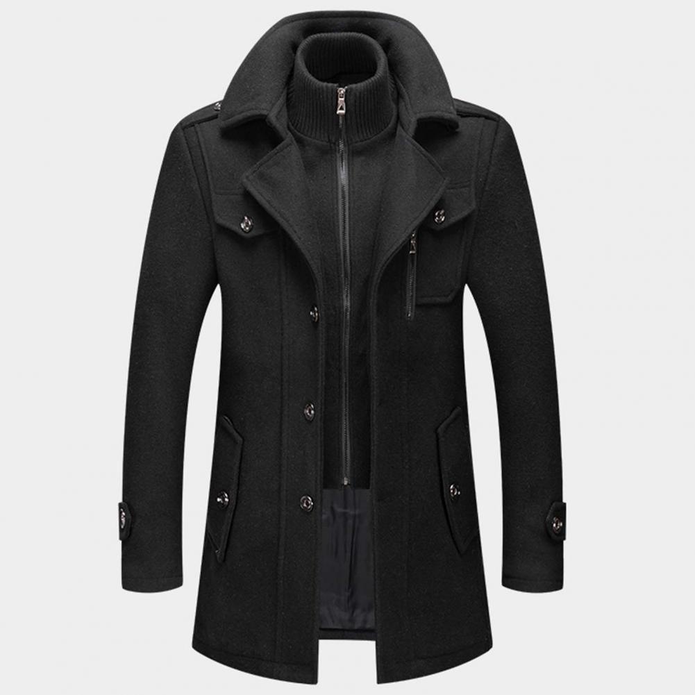Daniel | Refined Wool Layered-Collar Peacoat Jacket - Valereo