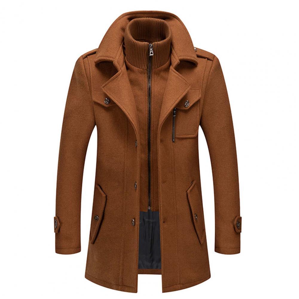 Daniel | Refined Wool Layered-Collar Peacoat Jacket - Valereo