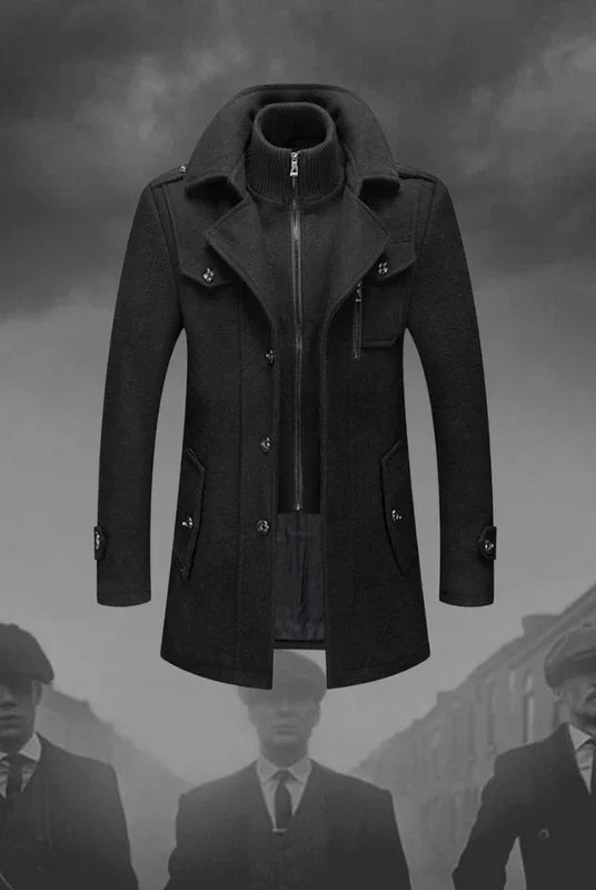 Daniel | Refined Wool Layered-Collar Peacoat Jacket - Valereo