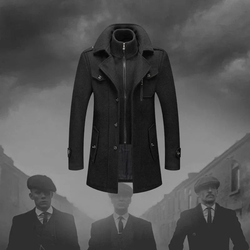 Daniel | Refined Wool Layered-Collar Peacoat Jacket - Valereo