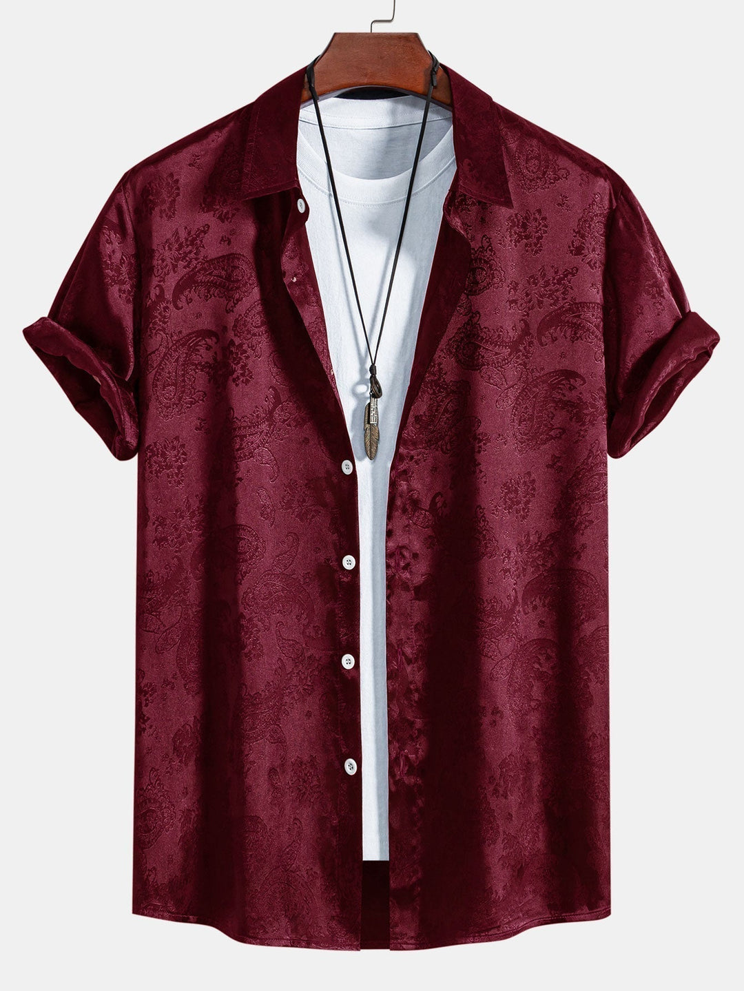 David | Luxury Satin Paisley Shirt - Valereo