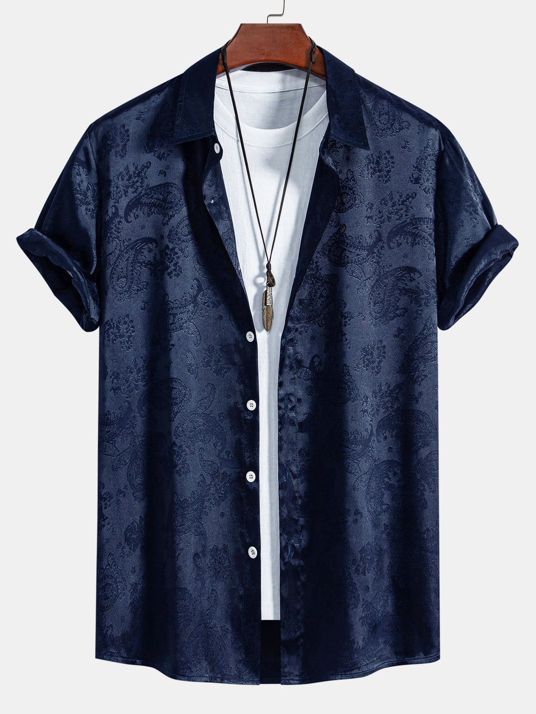 David | Luxury Satin Paisley Shirt - Valereo