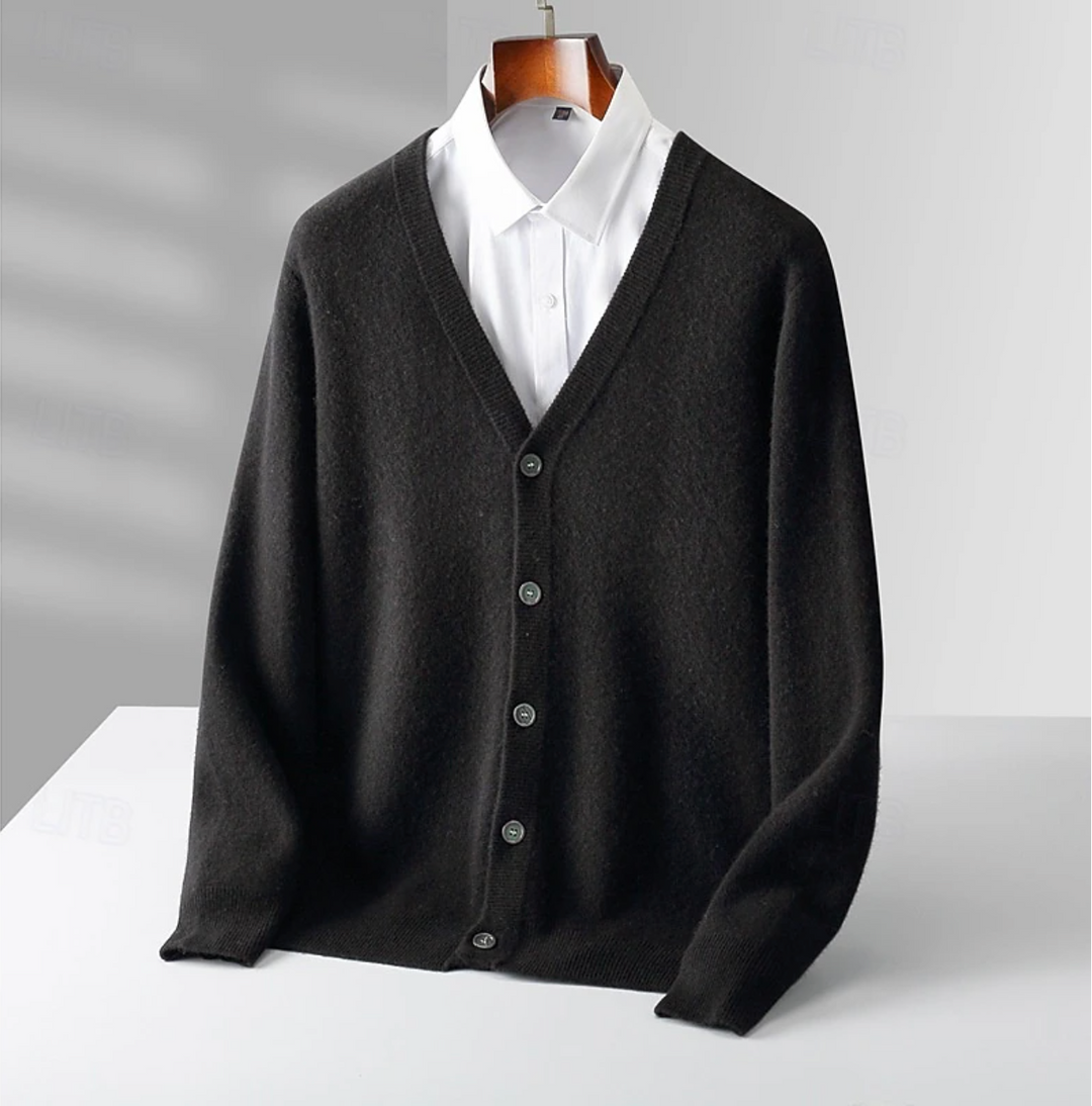 Ethan | Elegant Knit V-Neck Cardigan - Valereo