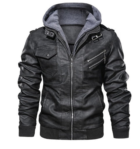 Ethan | Modern Hooded Leather Jacket - Valereo