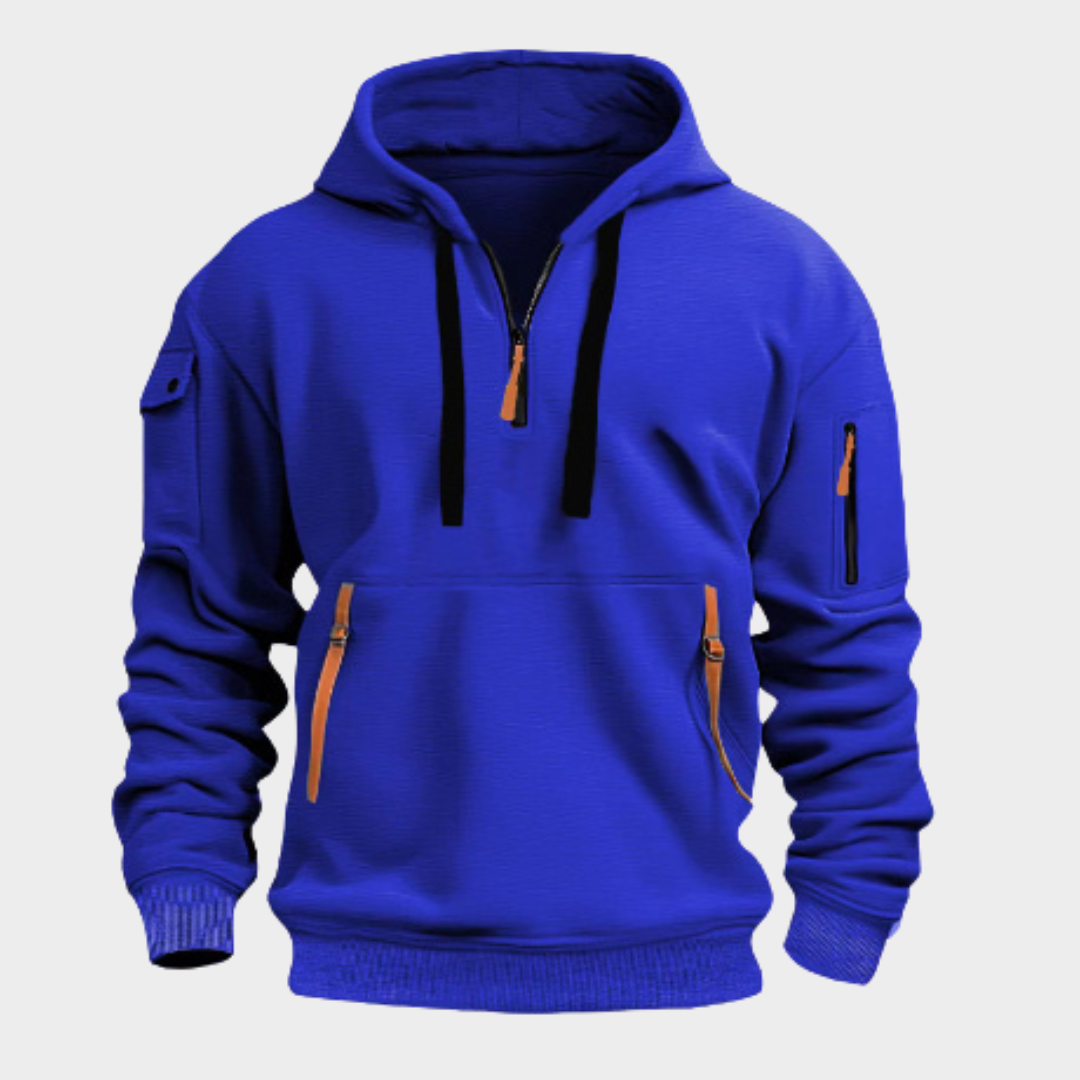 Jack | Modern Quarter-Zip Cargo Hoodie - Valereo