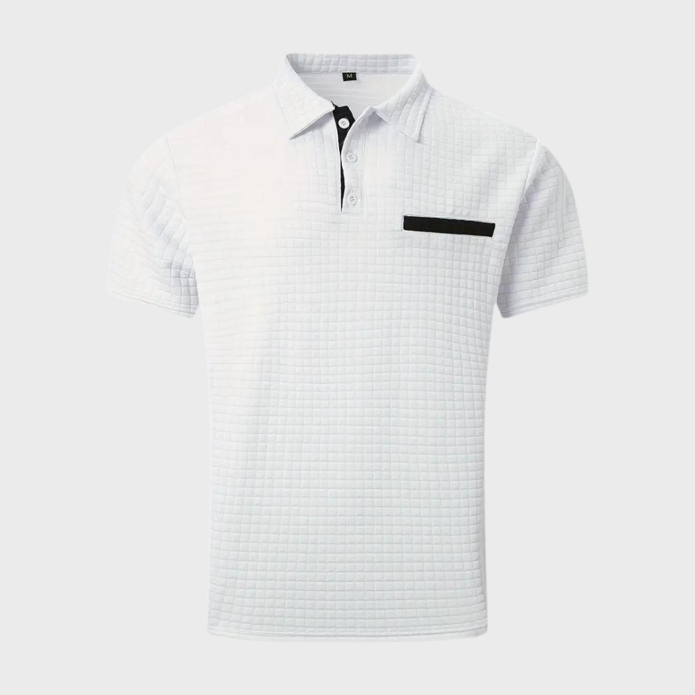 Jack | Modern Textured Contrast Polo Shirt - Valereo