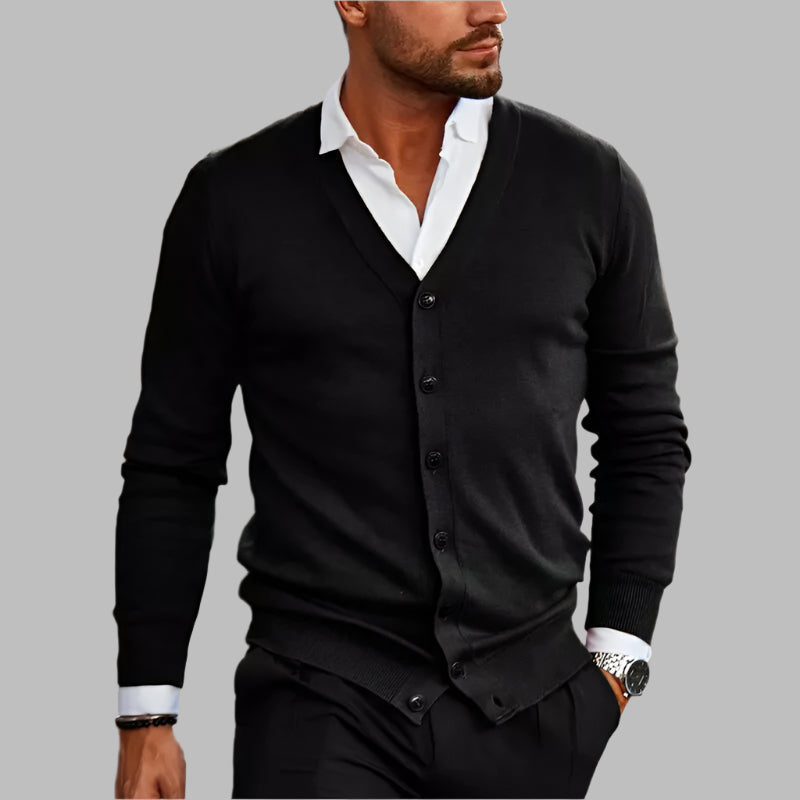 Jack | Refined Knit V-Neck Cardigan - Valereo