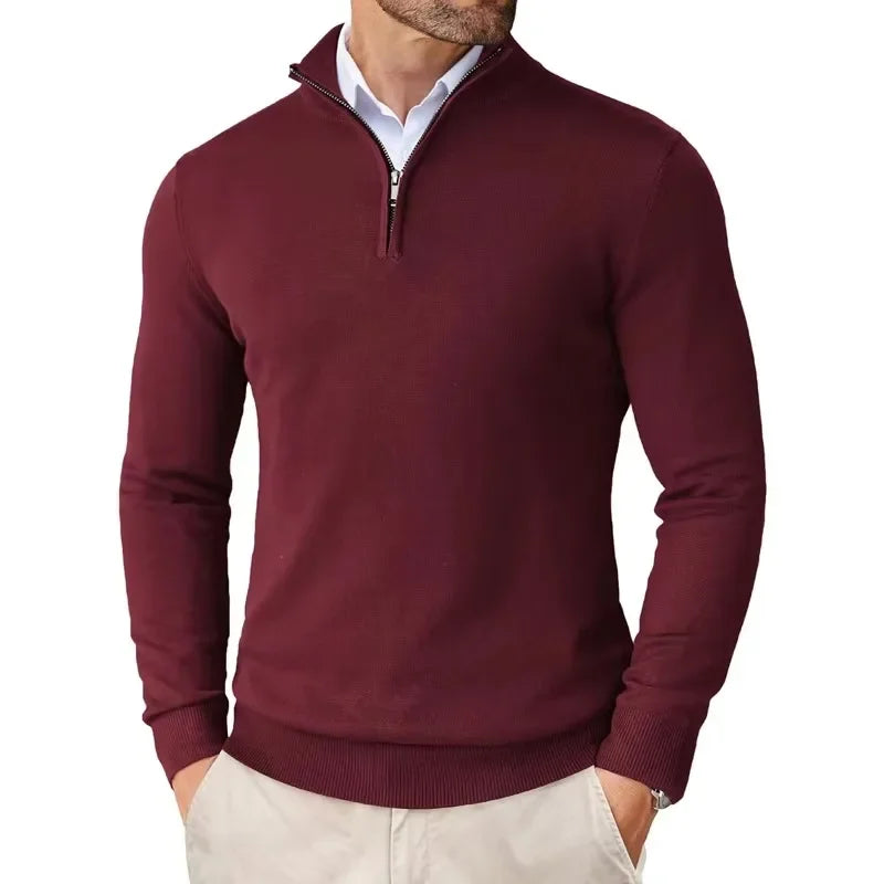 James | Classic Quarter-Zip Knit Sweater - Valereo