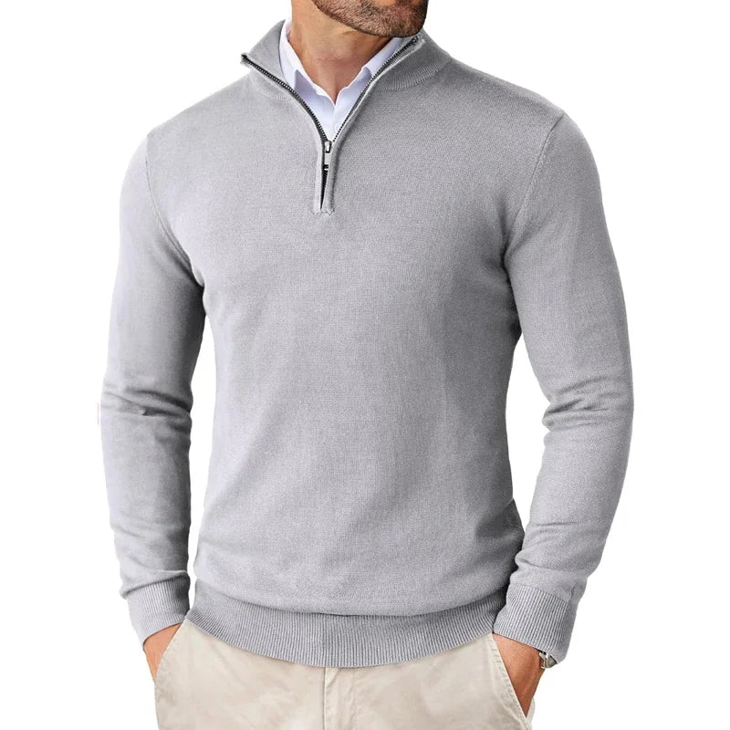 James | Classic Quarter-Zip Knit Sweater - Valereo