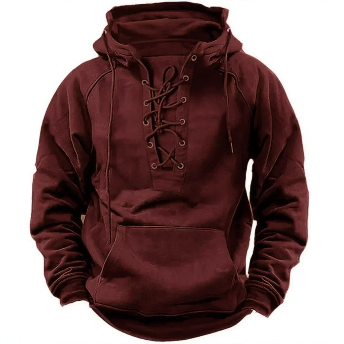 Jason | Modern Lace-Up Vintage Hoodie - Valereo
