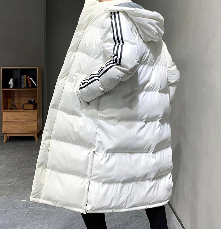 Jason | Modern Striped Long Puffer Jacket - Valereo