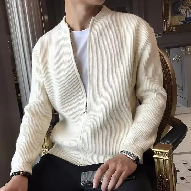 Jason | Stylish Ribbed Knit Cardigan - Valereo