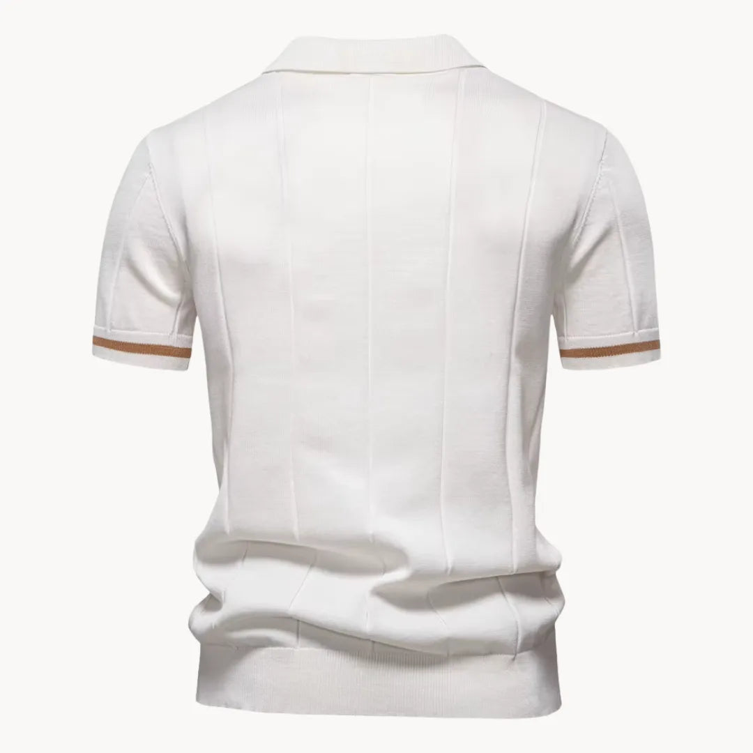 Jermaine | Refined Ribbed Zip Polo Shirt - Valereo