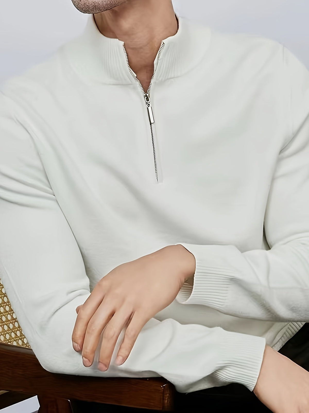 Julian | Modern Quarter-Zip Ribbed Sweater - Valereo