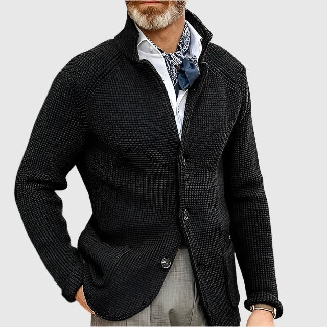 Julian | Refined Stand Collar Knit Cardigan - Valereo