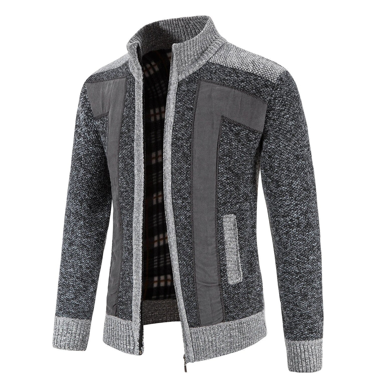 Lucas | Modern Fleece-Lined Knit Cardigan - Valereo