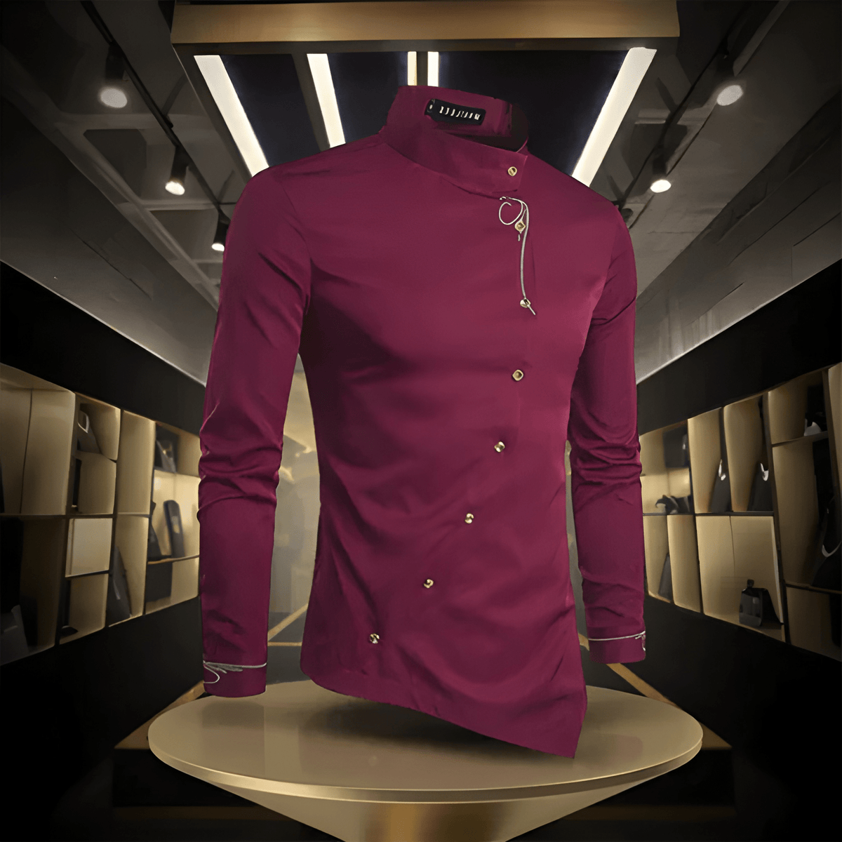 Lucas | Modern Mandarin Collar Shirt - Valereo