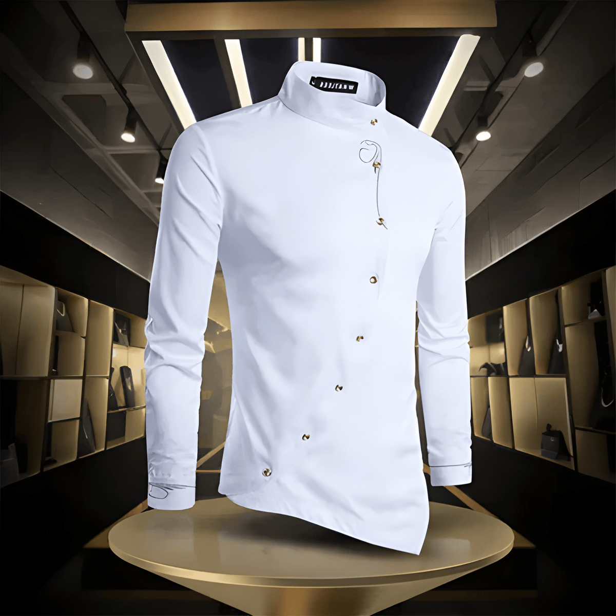 Lucas | Modern Mandarin Collar Shirt - Valereo