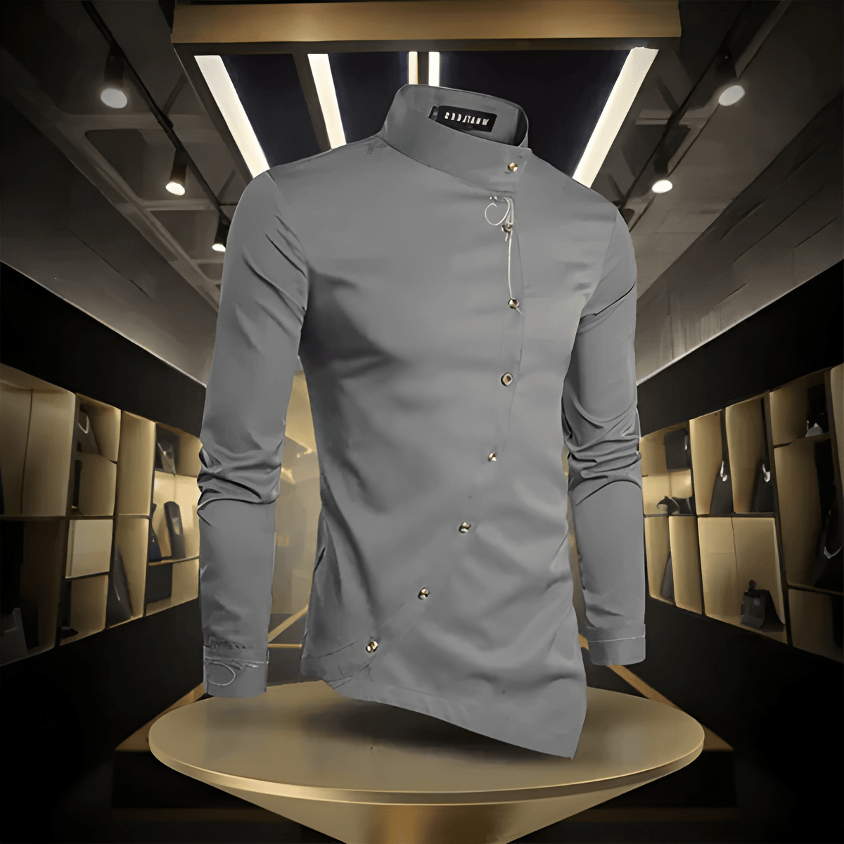 Lucas | Modern Mandarin Collar Shirt - Valereo