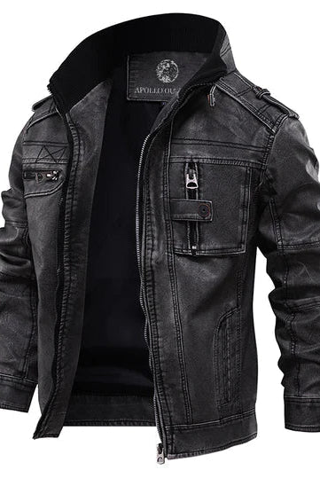 Mason | Modern Leather Biker Jacket - Valereo
