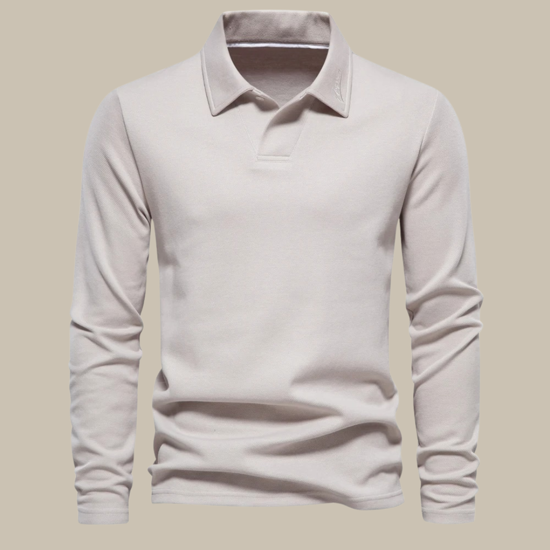 Mason | Relaxed Piqué Long-Sleeve Polo - Valereo