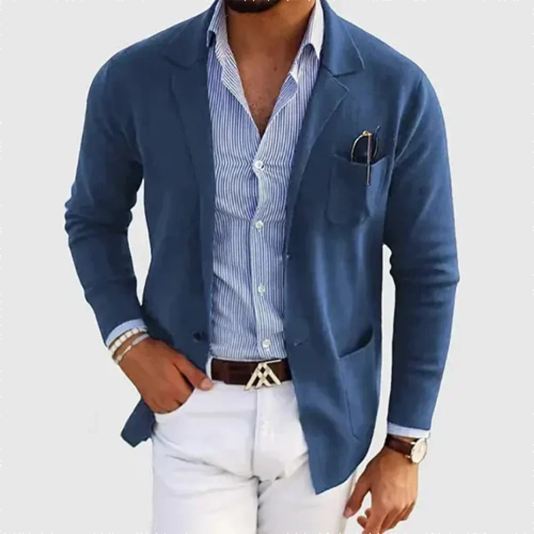 Matthew | Refined Knit Notched-Lapel Blazer - Valereo