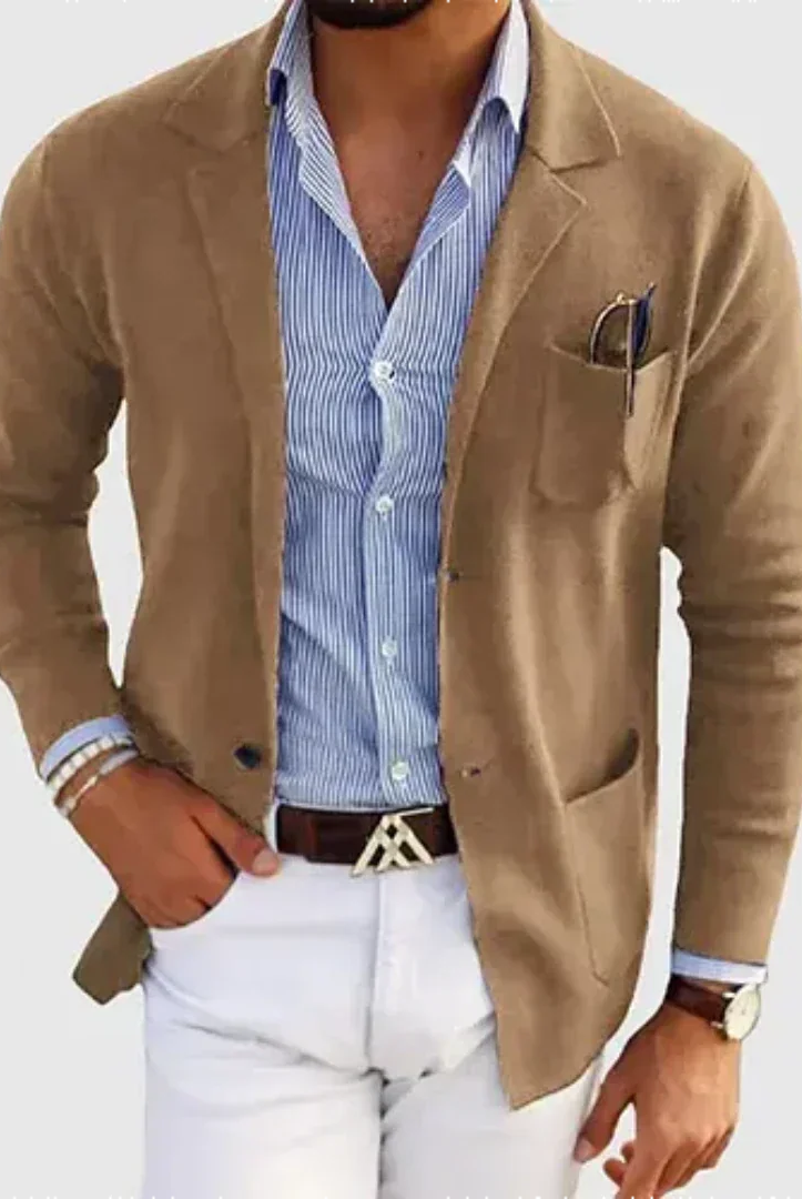 Matthew | Refined Knit Notched-Lapel Blazer - Valereo