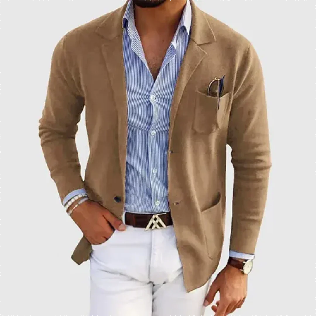 Matthew | Refined Knit Notched-Lapel Blazer - Valereo