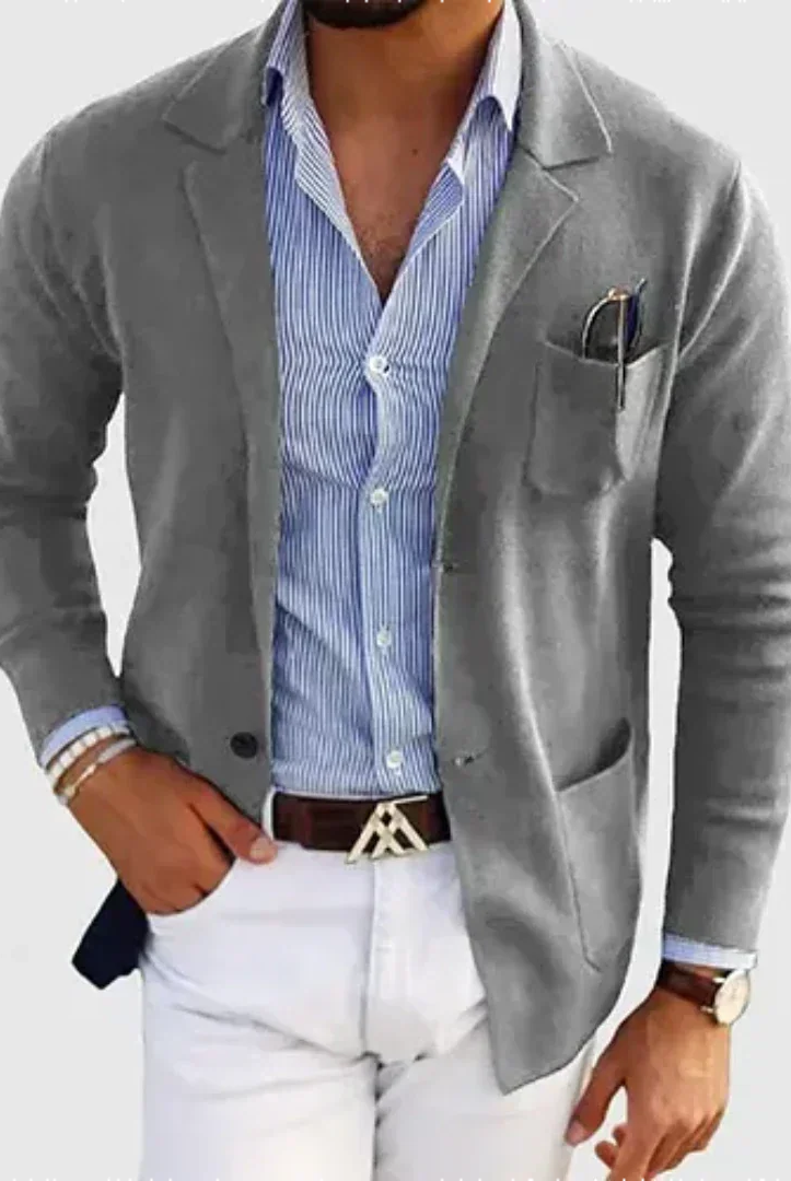Matthew | Refined Knit Notched-Lapel Blazer - Valereo