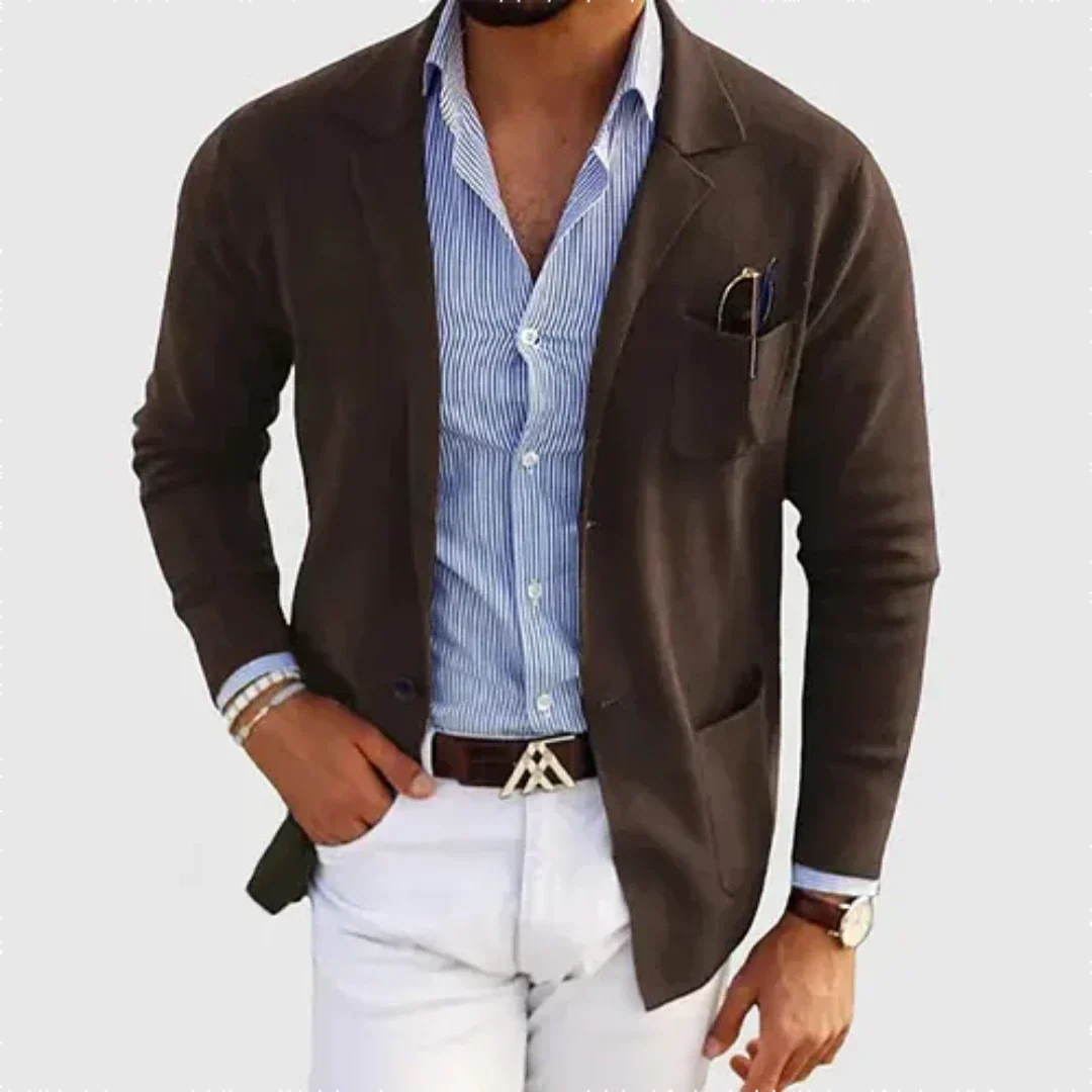 Matthew | Refined Knit Notched-Lapel Blazer - Valereo