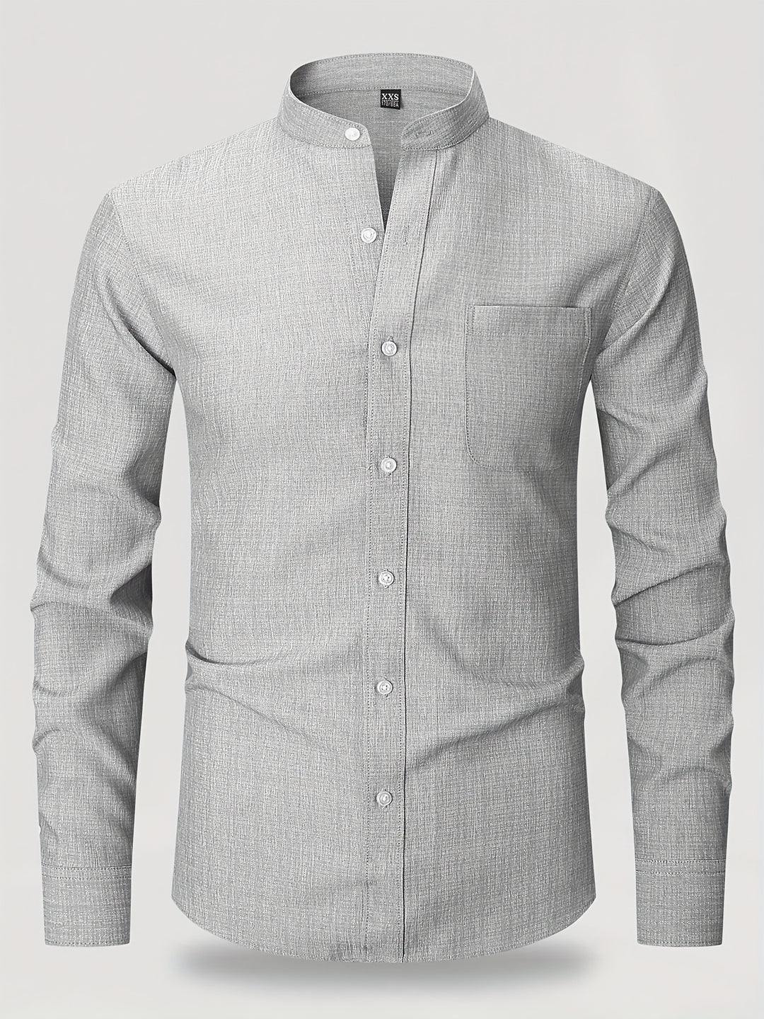 Michael | Refined Band Collar Textured Shirt - Valereo
