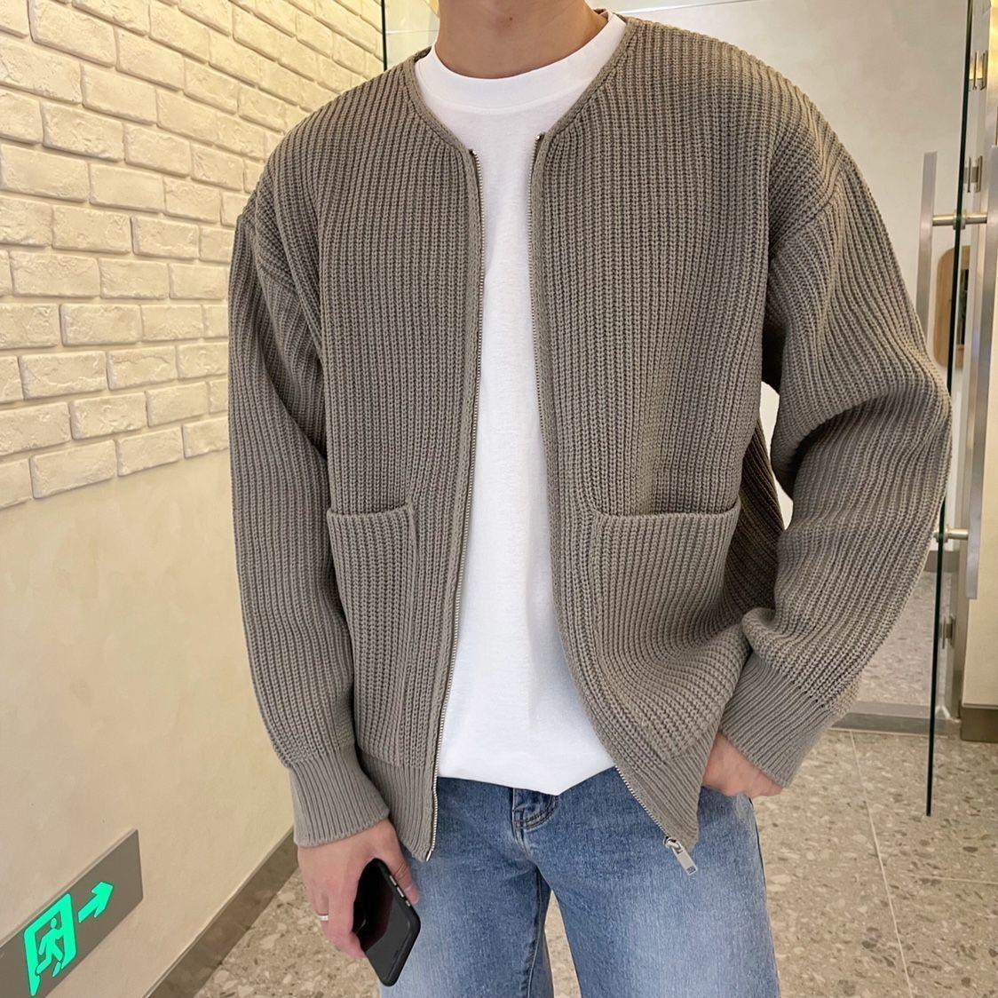 Nathan | Casual Ribbed Knit Zip Cardigan - Valereo