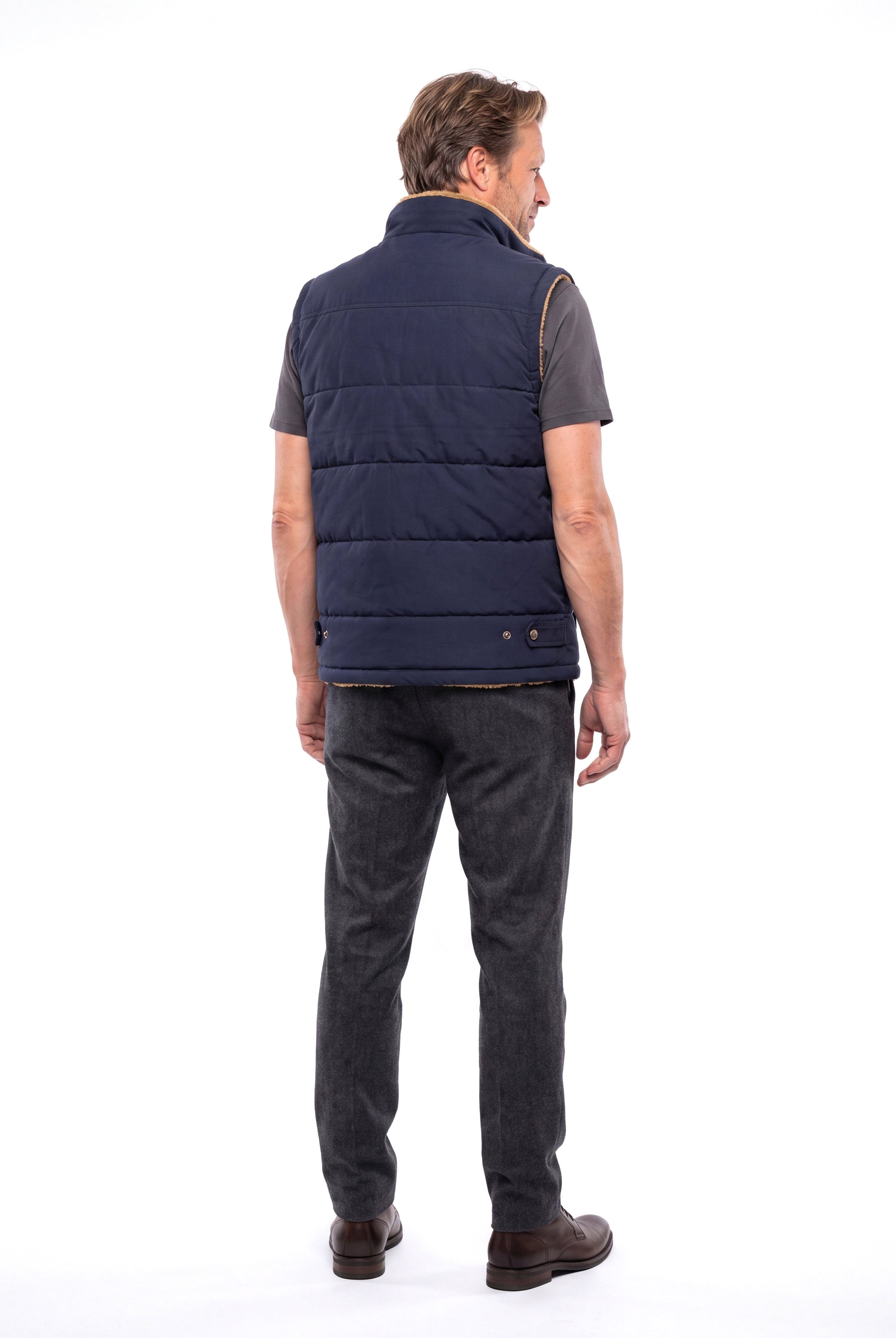 Men's Quilted Vest with Stand-Up Collar