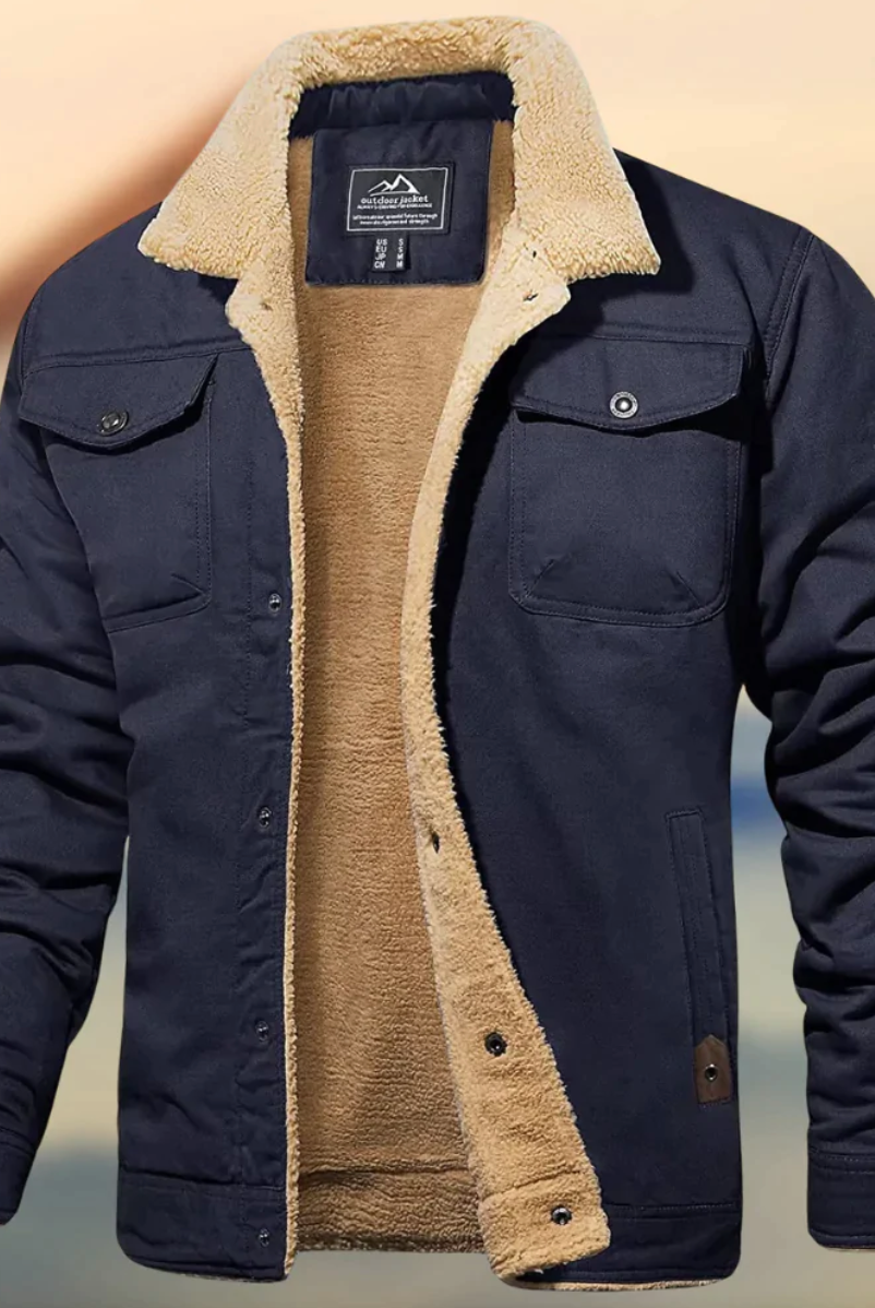 Ryan | Casual Sherpa-Lined Trucker Jacket - Valereo