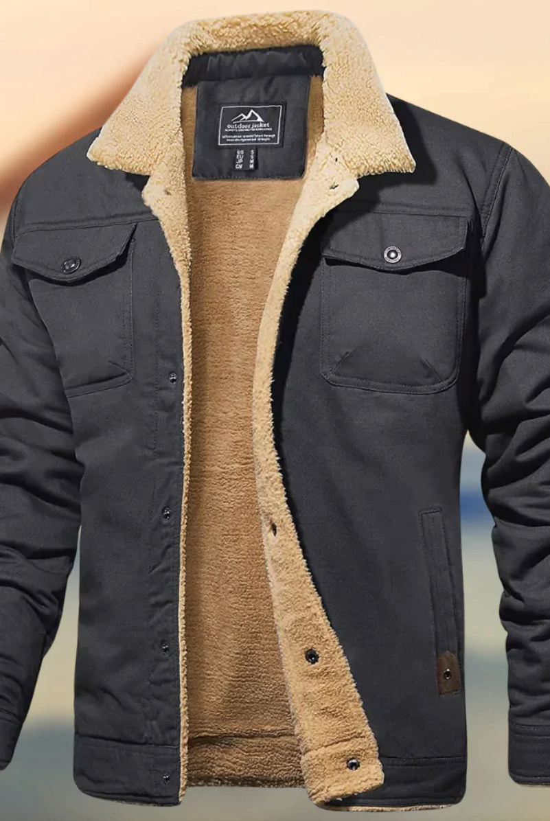 Ryan | Casual Sherpa-Lined Trucker Jacket - Valereo