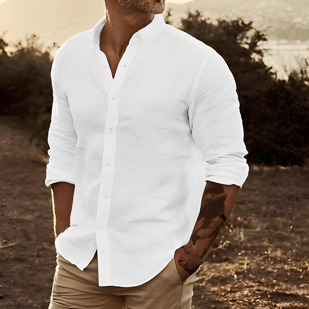 Ryan | Relaxed Linen Button-Up Shirt - Valereo