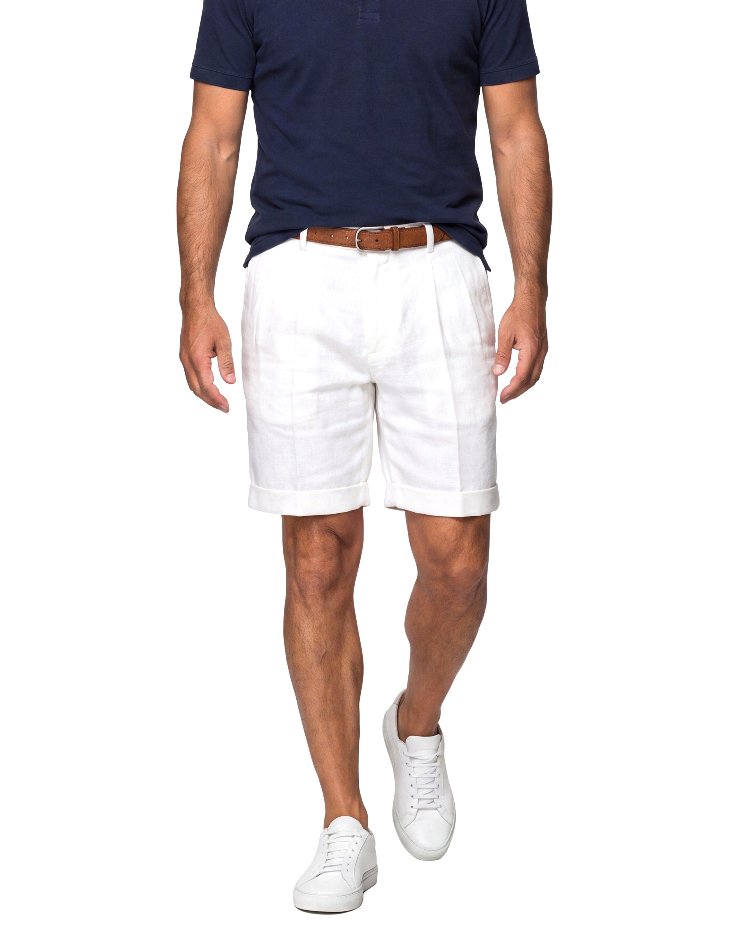 Men's Cotton Chino Shorts with Topstitch Detail