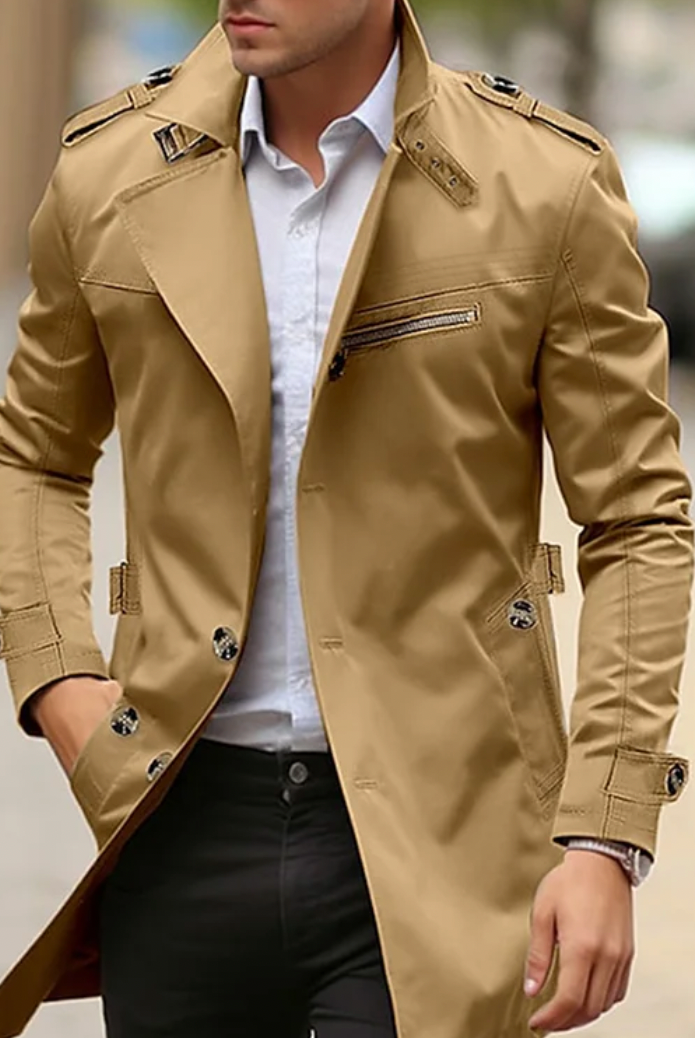 Thomas | Refined Slim-Fit Trench Coat - Valereo