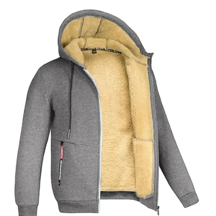 Vincent | Cozy Sherpa Lined Zip Hoodie - Valereo