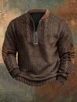 Men's Cable Knit Sweater Quarter Zip