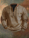 Men's Cable Knit Sweater Quarter Zip
