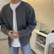 Men's Ribbed Knit Bomber Cardigan Zip Front
