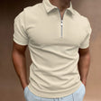 Men's Ribbed Zip Polo Short Sleeve